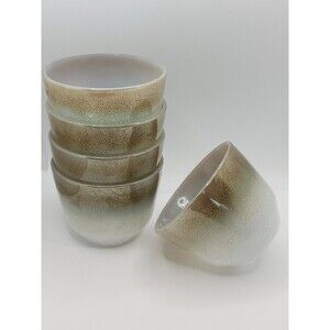 Vintage Federal Glass Milk Glass Mesa Moss Custard Cup Ramekin 1960s set of 5